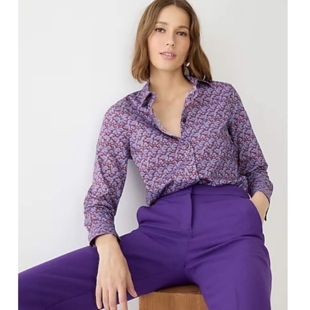 NWT J. crew Slim-fit‎ shirt in Liberty Toutouayette fabric women’s size 4